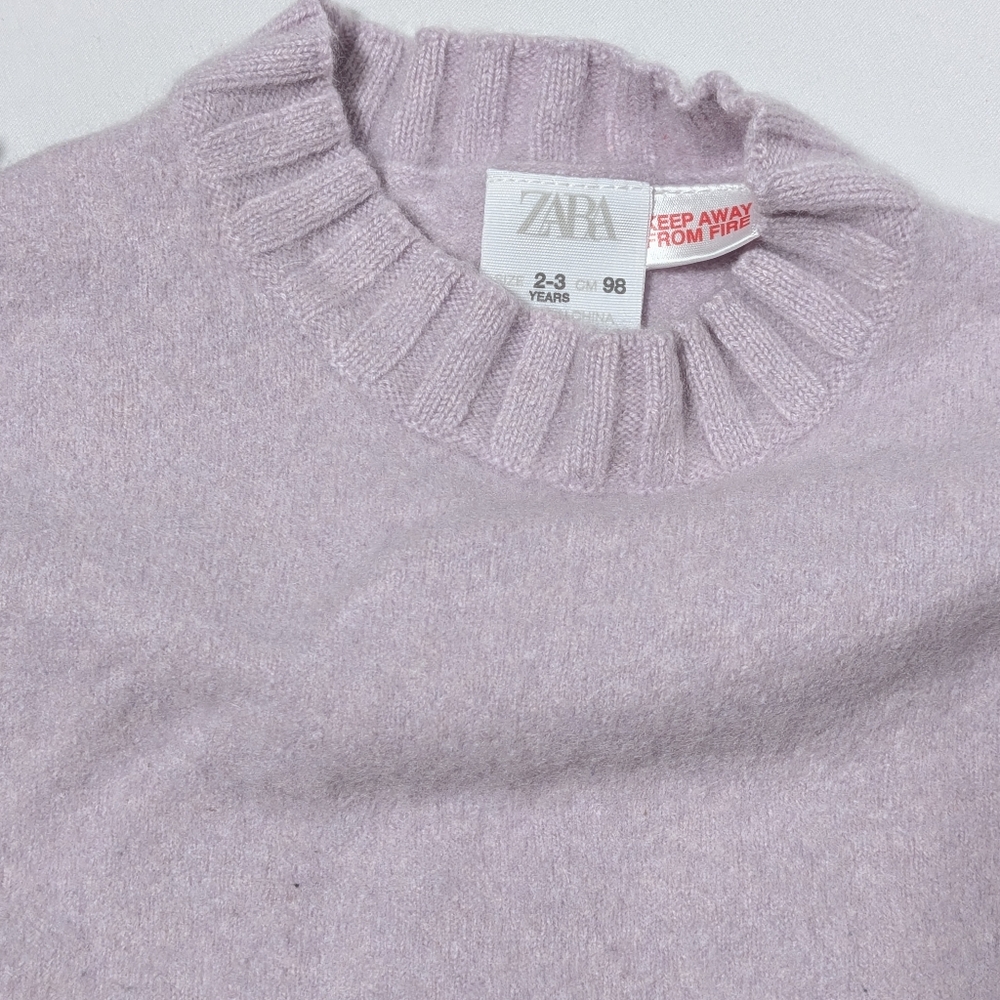 Zara Toddler Cashmere Knit Sweater & Pants Set 2-3 Years Pink Tan - Picture 3 of 10